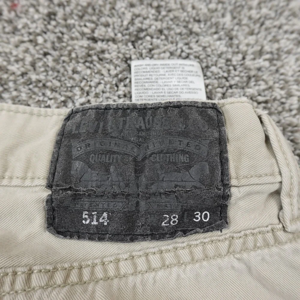 Levis Pants Mens 28X30 Light Brown Beige Khaki‎ Tan Denim 514 Straight Workwear